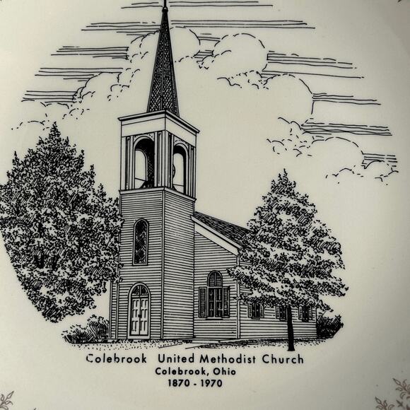Vintage Colebrook Ohio Collector Plate Colebrook United Methodist Church 1970 - Picture 3 of 5